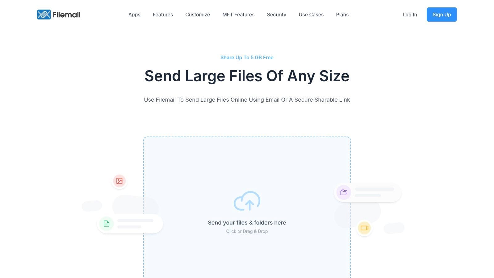 Filemail interface from the original article