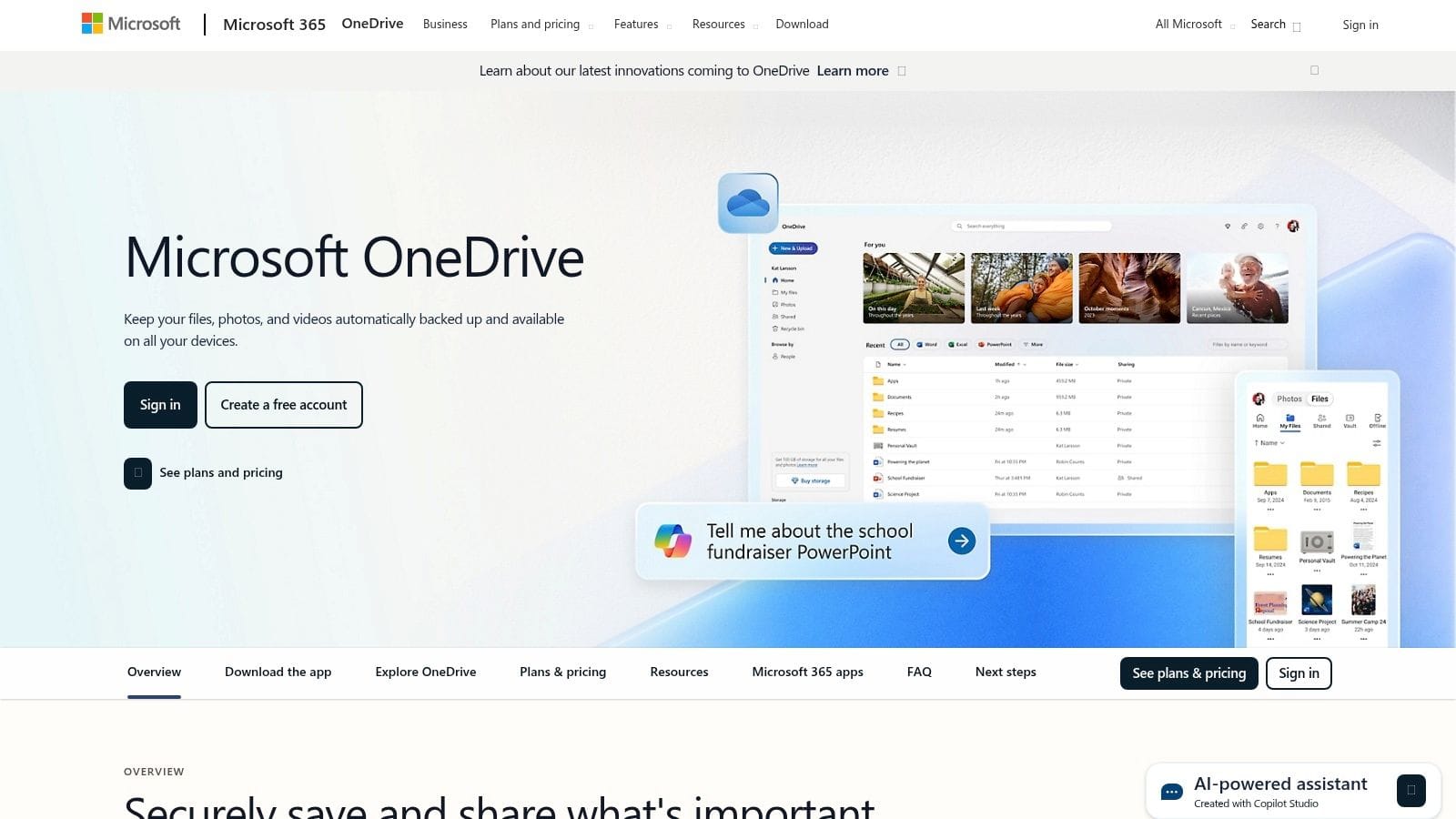 Microsoft OneDrive interface from the original article